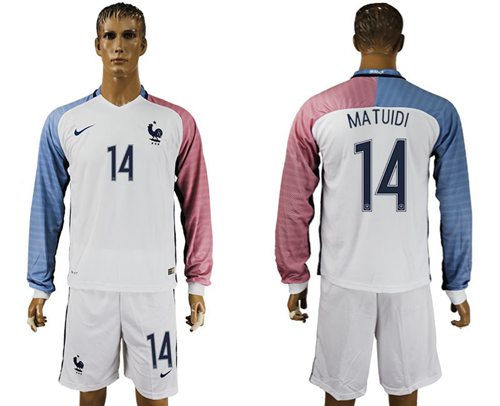 France #14 Matuidi Away Long Sleeves Soccer Country Jersey - Click Image to Close